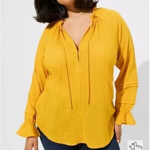 Torrid Mustard Yellow Blouse